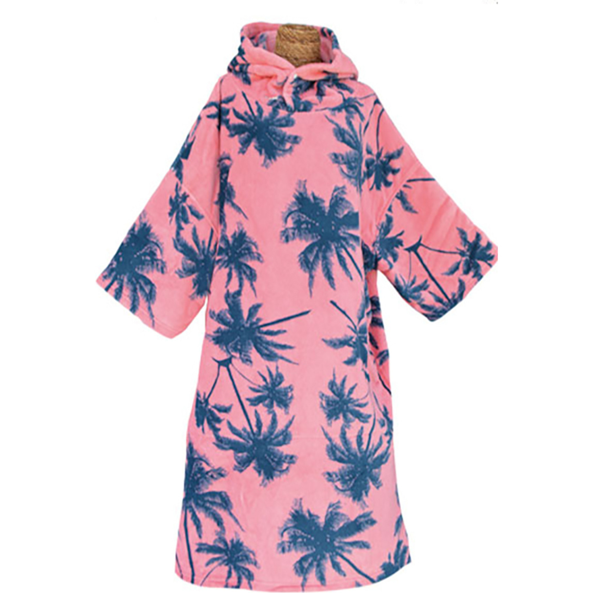 2020 TLS Surf Hooded Changing Robe / Poncho Pink Palm PINK PALM